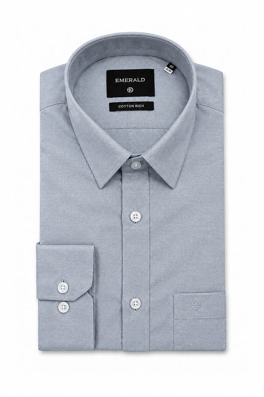 Emerald Formal Oxford Slim Fit Long Sleeve Shirt - High Rice