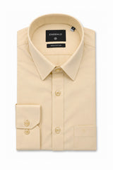 Emerald Formal Slim Fit Long Sleeve Shirt - Yellow Cream