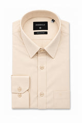 Emerald Formal Slim Fit Long Sleeve Shirt - Cream
