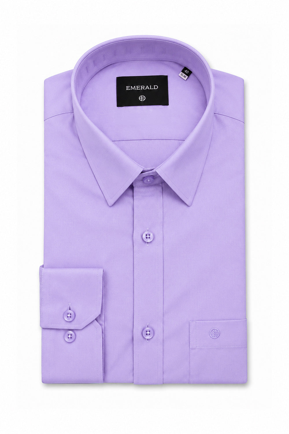 Emerald Formal Slim Fit Long Sleeve Shirt - Lavender