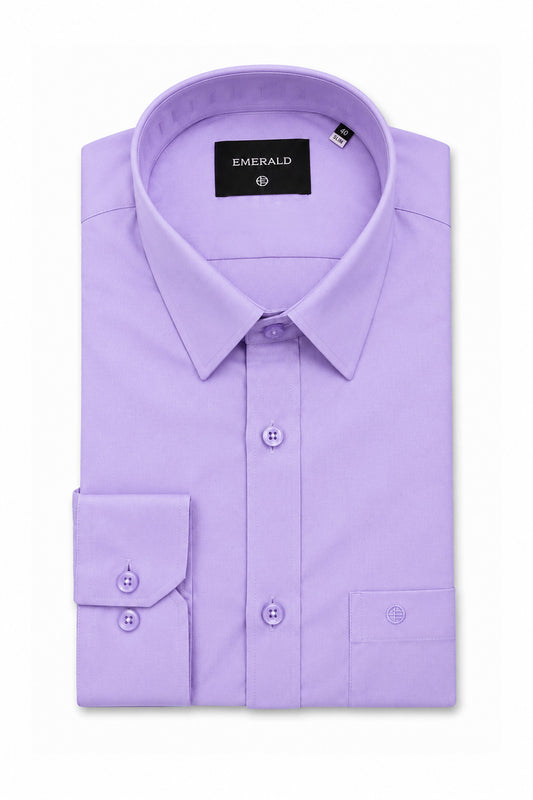 Emerald Formal Slim Fit Long Sleeve Shirt - Lavender
