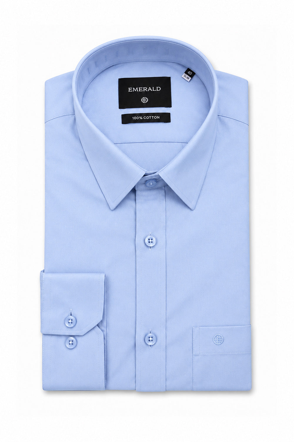 Emerald Formal Slim Fit Long Sleeve Shirt - Sky Blue