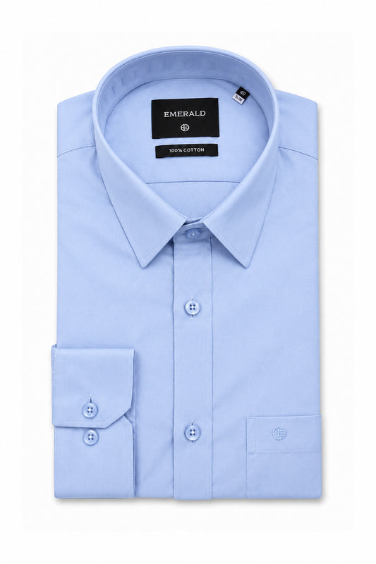 Emerald Formal Slim Fit Long Sleeve Shirt - Sky Blue