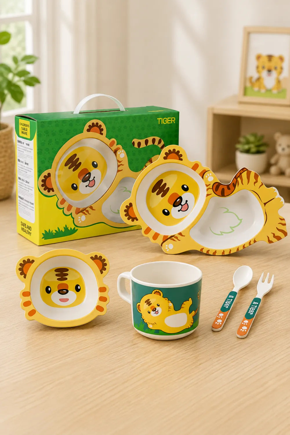 Baby Dinner Set Dishes 5 pcs (Tiger)