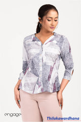 Engage Abstract Printed Top