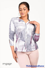 Engage Abstract Printed Top