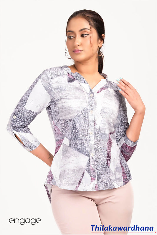 Engage Abstract Printed Top