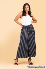 Aura Striped Flared Pant - Free Size