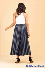 Aura Striped Flared Pant - Free Size