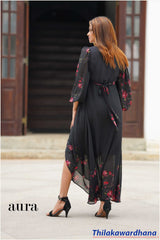 Aura Overlapped Printed Maxi Dress