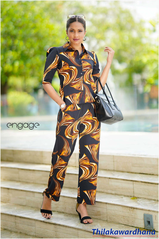 Engage Printed 2pcs Dress Set