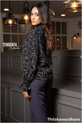 Tendenza Raglan Sleeve Printed Top