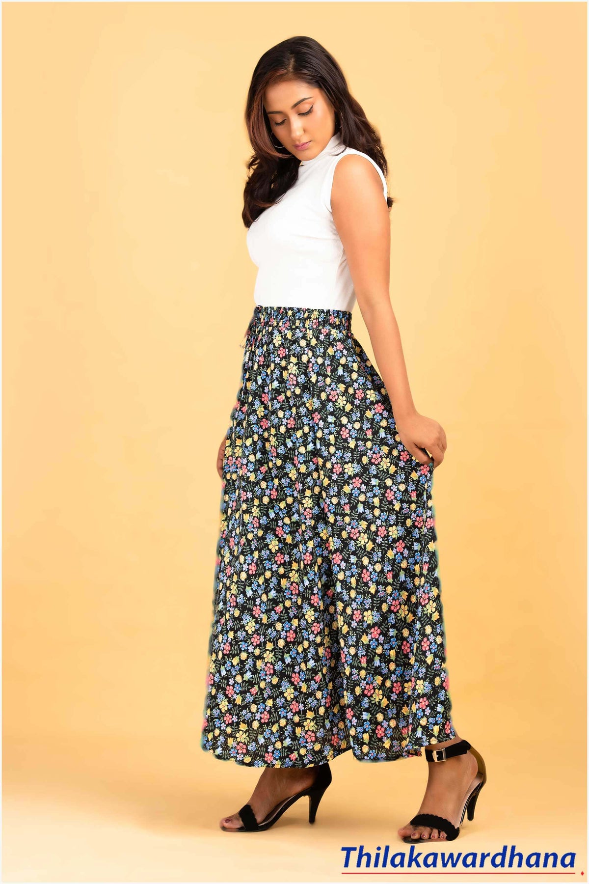 Aura Printed Maxi Skirt - Free Size