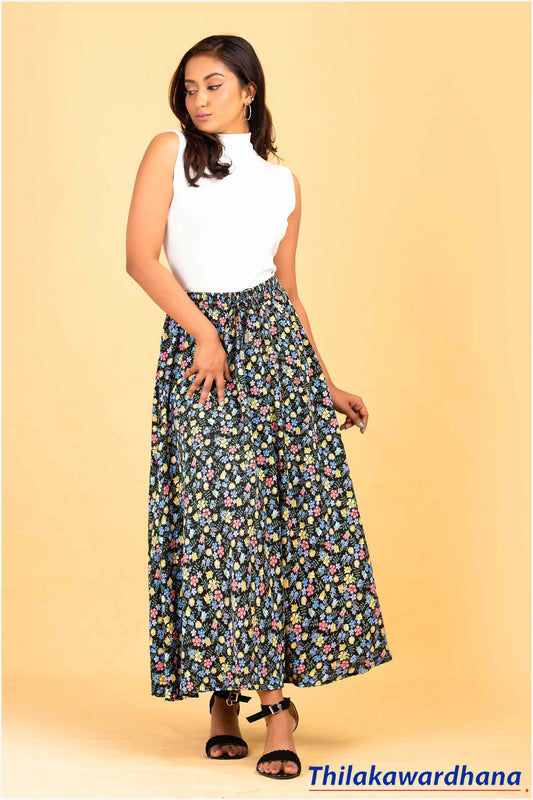 Aura Printed Maxi Skirt - Free Size