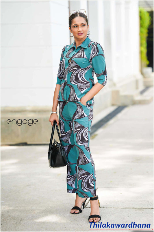 Engage Printed 2pcs Dress Set