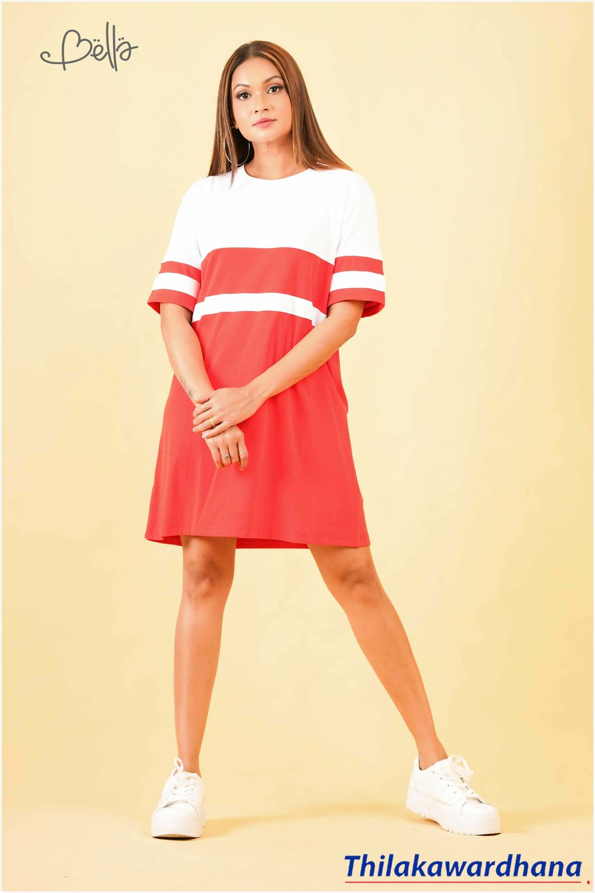 Bella Sporty Striped Shift Dress