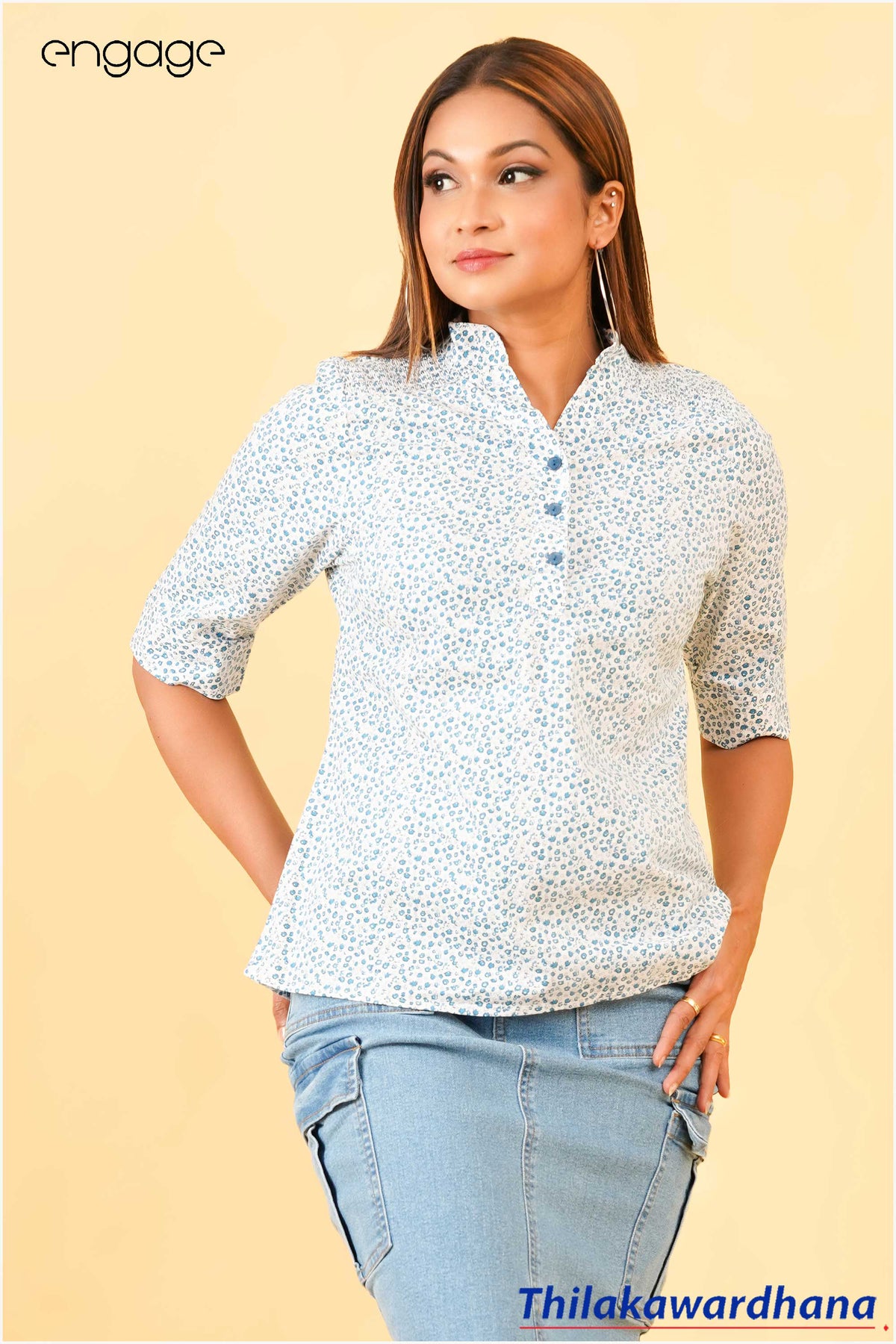 Engage Button Detailed Printed Top