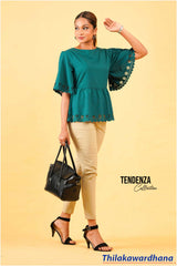 Tendenza Laser Cut Split Sleeve Top