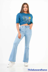 Light Washed Bell Bottom Jean