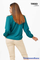 Tendenza V Neck Long Sleeve Work Wear Top