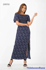 Aura Smocked Printed Maxi Dress