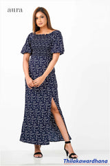 Aura Smocked Printed Maxi Dress