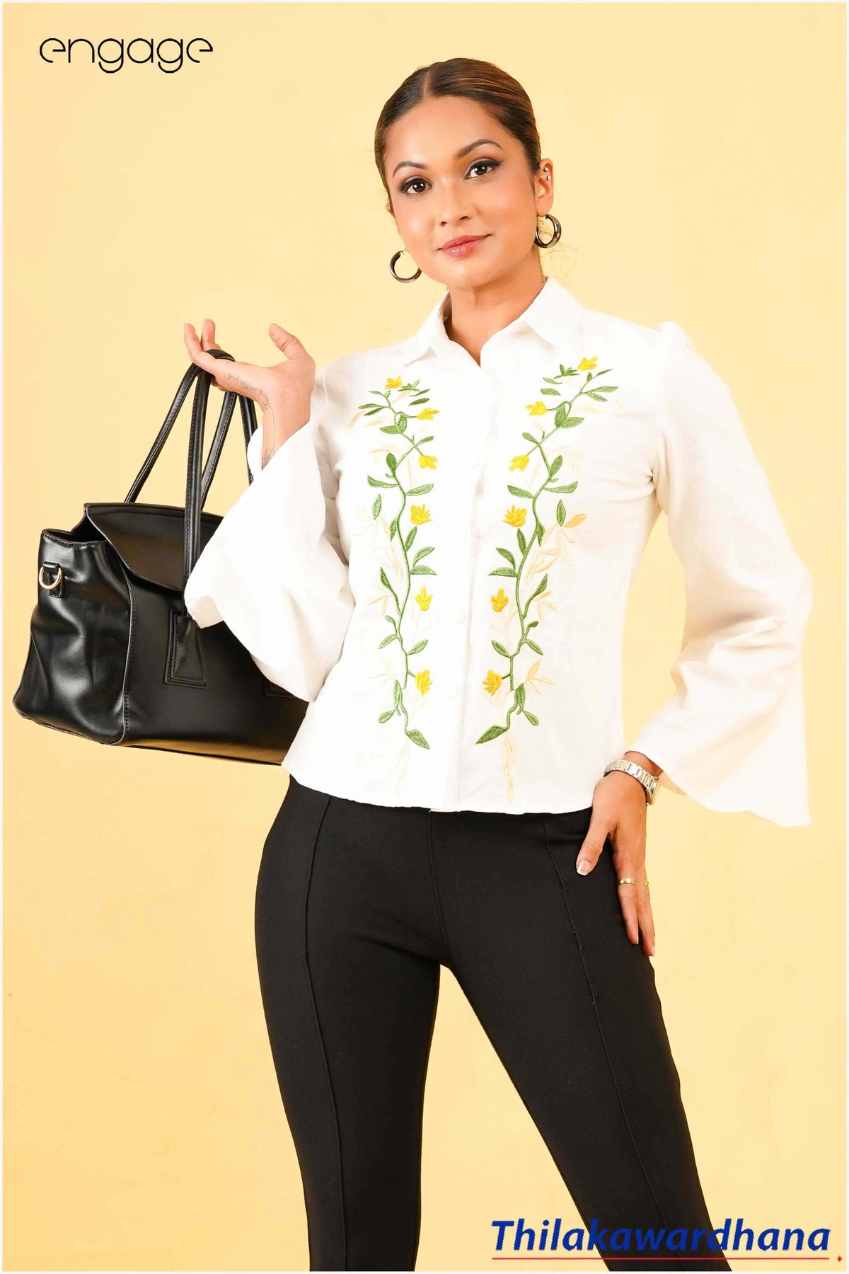 Engage Embroidered Linen Top