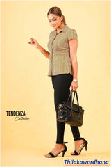 Tendenza Waist Band Detailed Printed Top