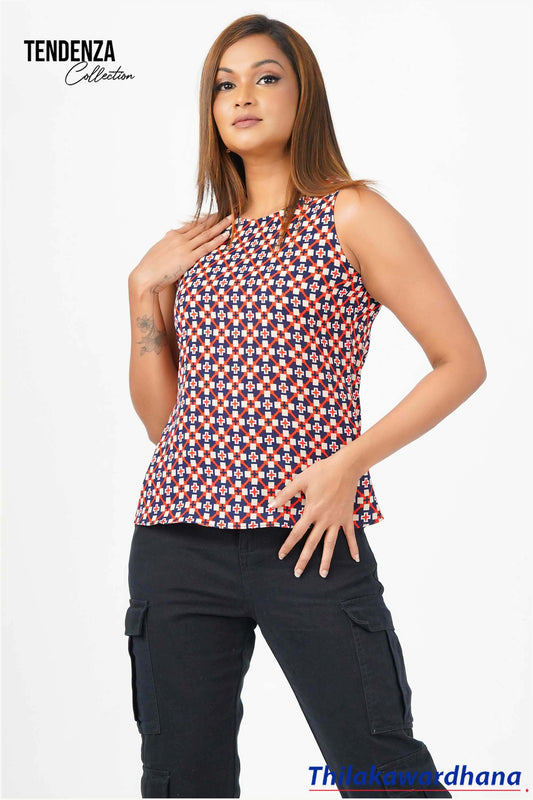 Tendenza Printed Sleeveless Top