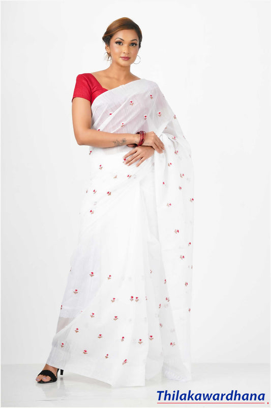 Embroidered Cotton Saree