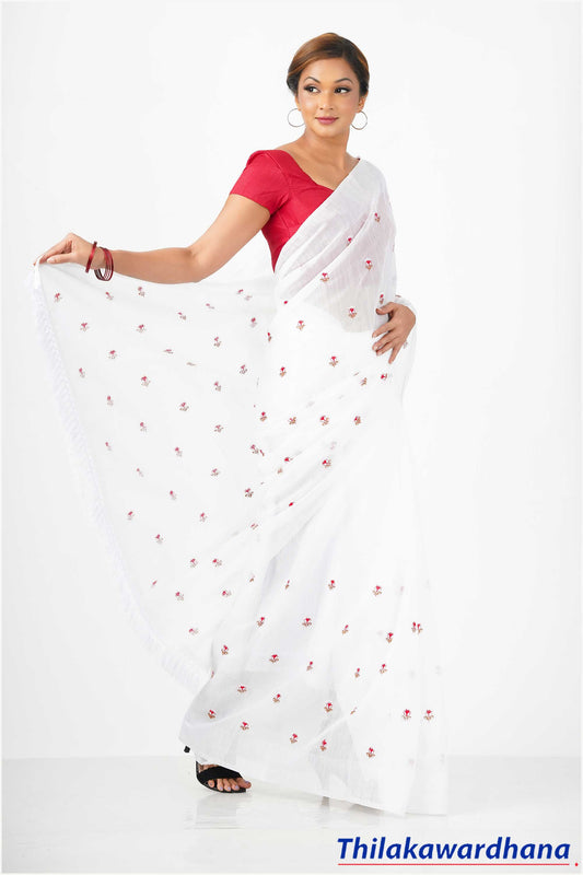 Embroidered Cotton Saree