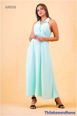 Aura Sleeveless Waist Belted Maxi Dress