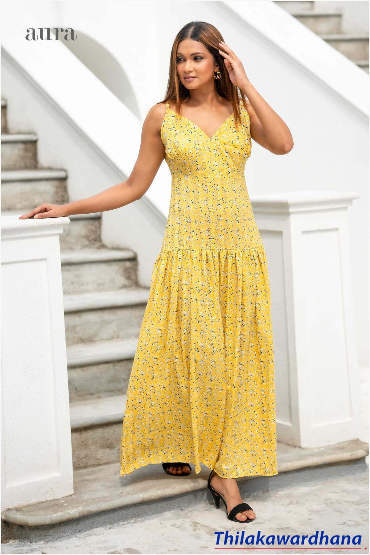 Aura Frilled Hem Maxi Dress