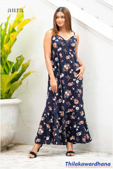 Aura Floral Printed Strappy Maxi Dress