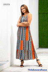 Aura Printed Strappy Maxi Dress