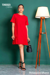 Tendenza Hem Pleated Shift Dress