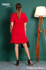 Tendenza Hem Pleated Shift Dress