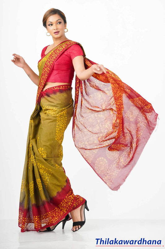 Printed Batik Saree