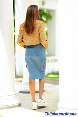 Akasi High Waist Denim Skirt