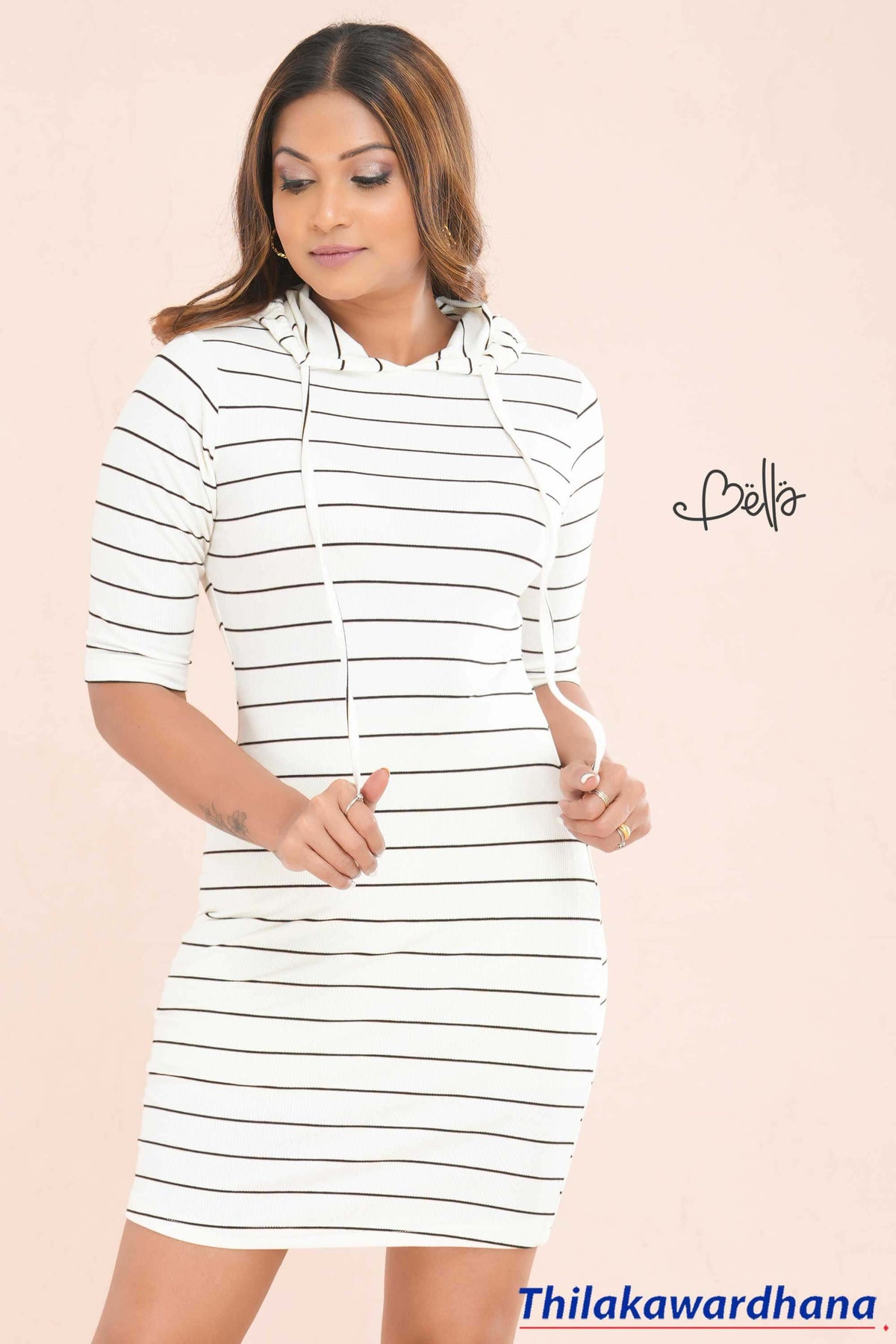 Bella Striped Hoodie Dress