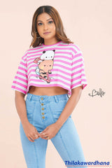 Bella Oversized Printed Crop Top