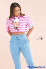 Bella Oversized Printed Crop Top