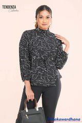 Tendenza Waist Belted Long Sleeve Top