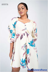 Aura Puff Sleeve Printed Mini Dress