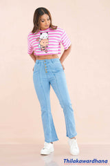 High Waist Seam Detailed Jean