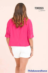 Tendenza Batwing Sleeve Crop Tee