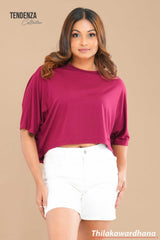 Tendenza Batwing Sleeve Crop Tee