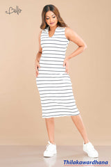 Bella Sleeveless Striped Bodycon Dress