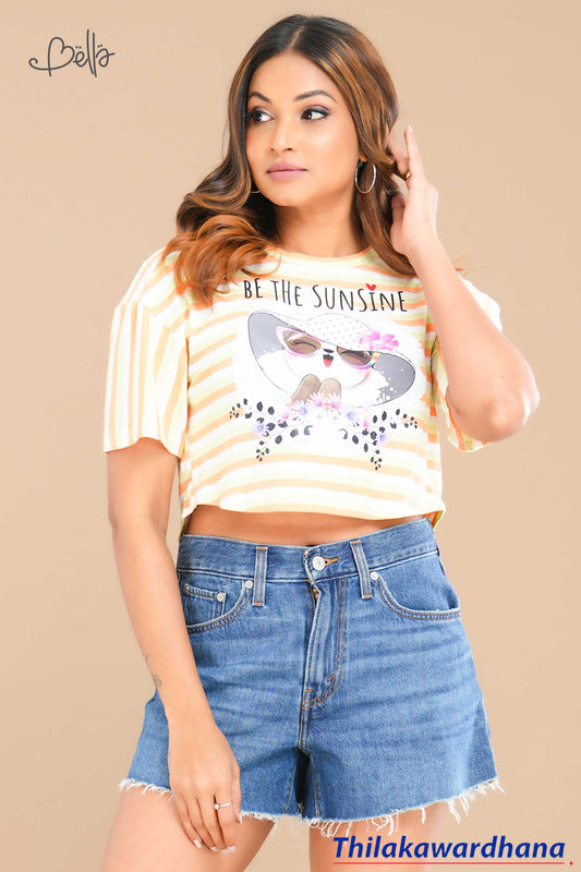 Bella Oversized Printed Crop Top