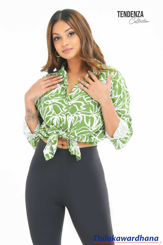 Tendenza Dropped Shoulder Buttoned Up Printed Shirt